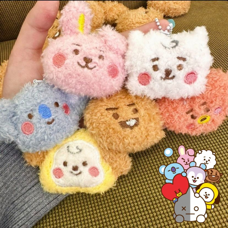 Original Anime Merchandise - Portachiavi con bambola di peluche BT21,
