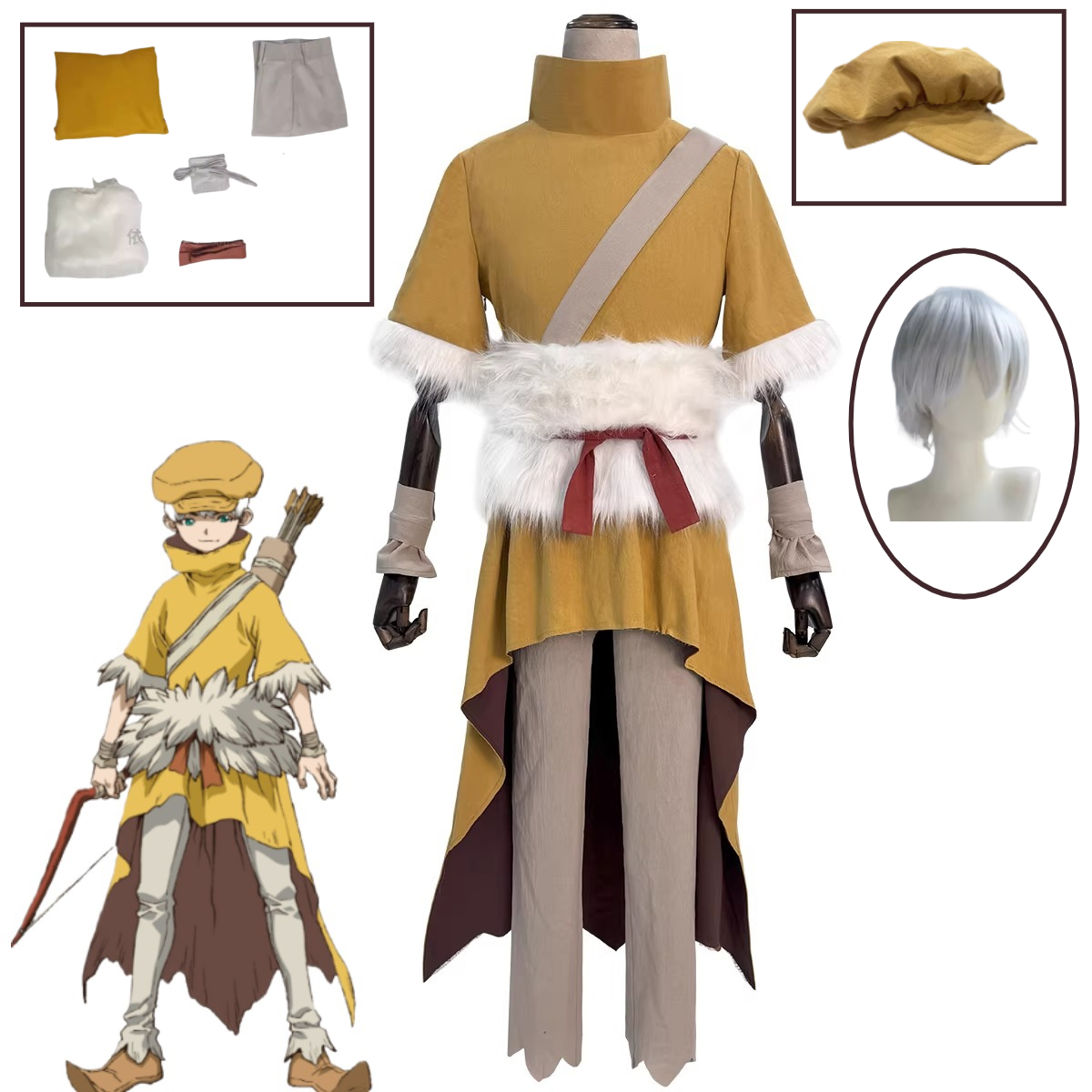Cosplay Wig Colored - Dr. STONE Costume Cosplay Five Wise