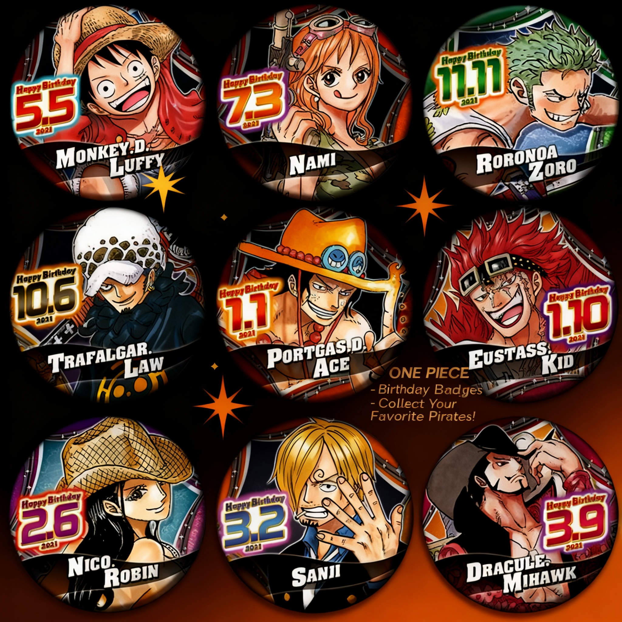 Anime Merchandise China - Set di Badge Anime One Piece
