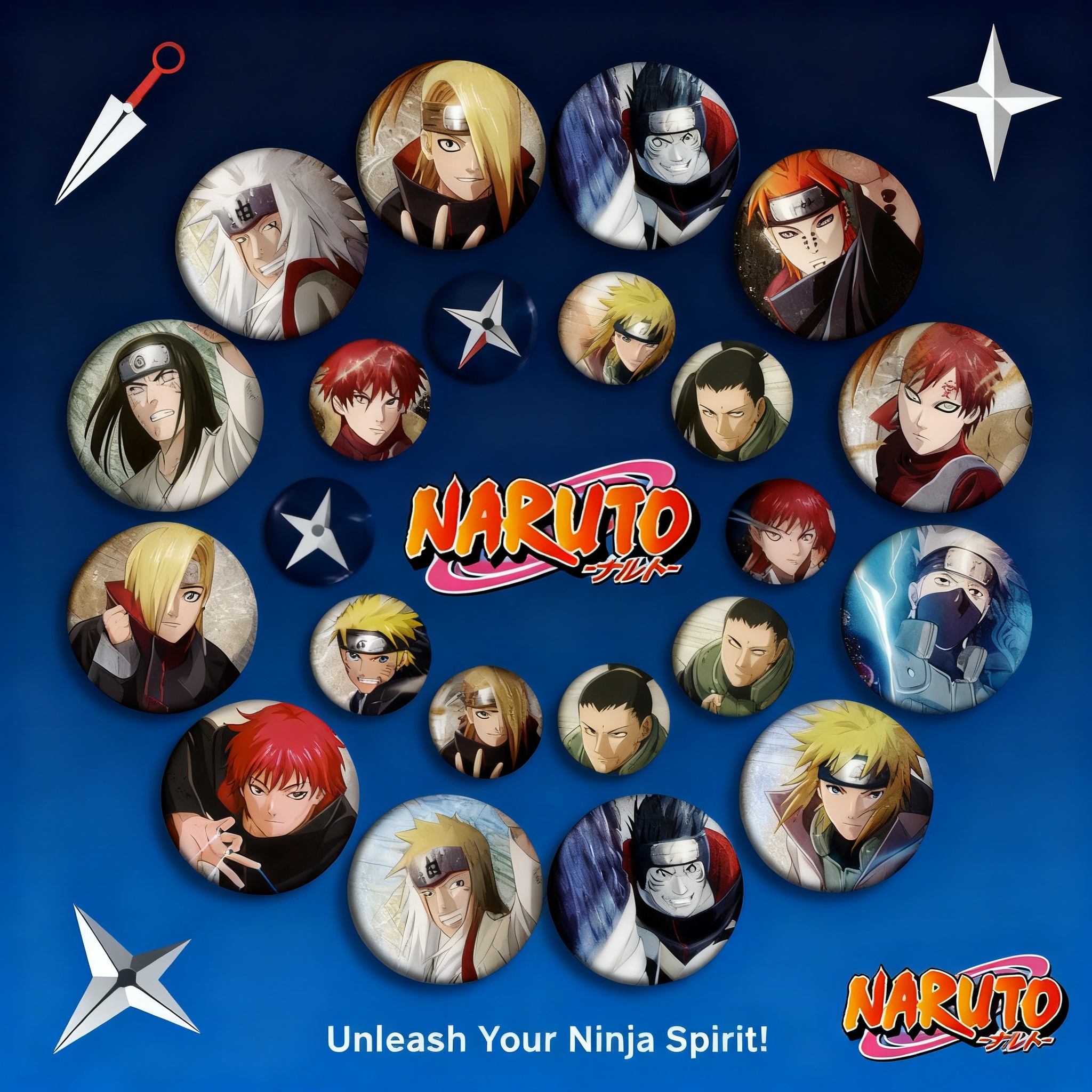 Anime Cosplay Merchandise - Badge Anime Naruto 58mm, Sasuke Itachi