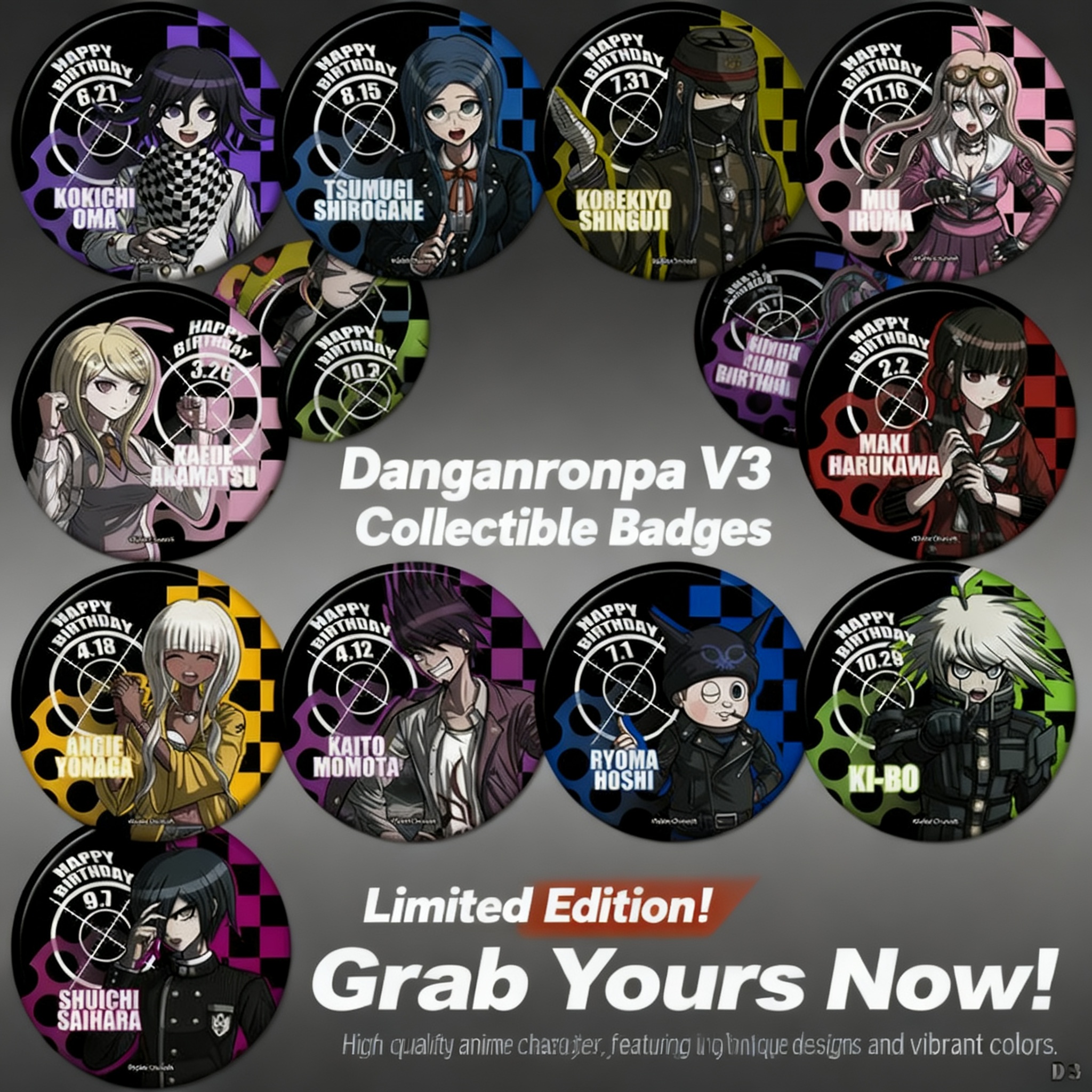 Anime Cosplay Merchandise - Spilla Distintivo Cosplay Kokichi Ouma Danganronpa