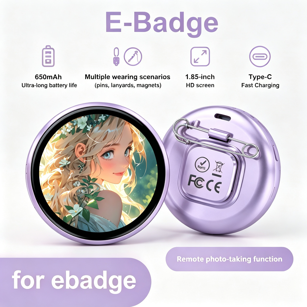 Anime Merchandise For Kids - Badge Elettronico Anime 3-in-1 con Display